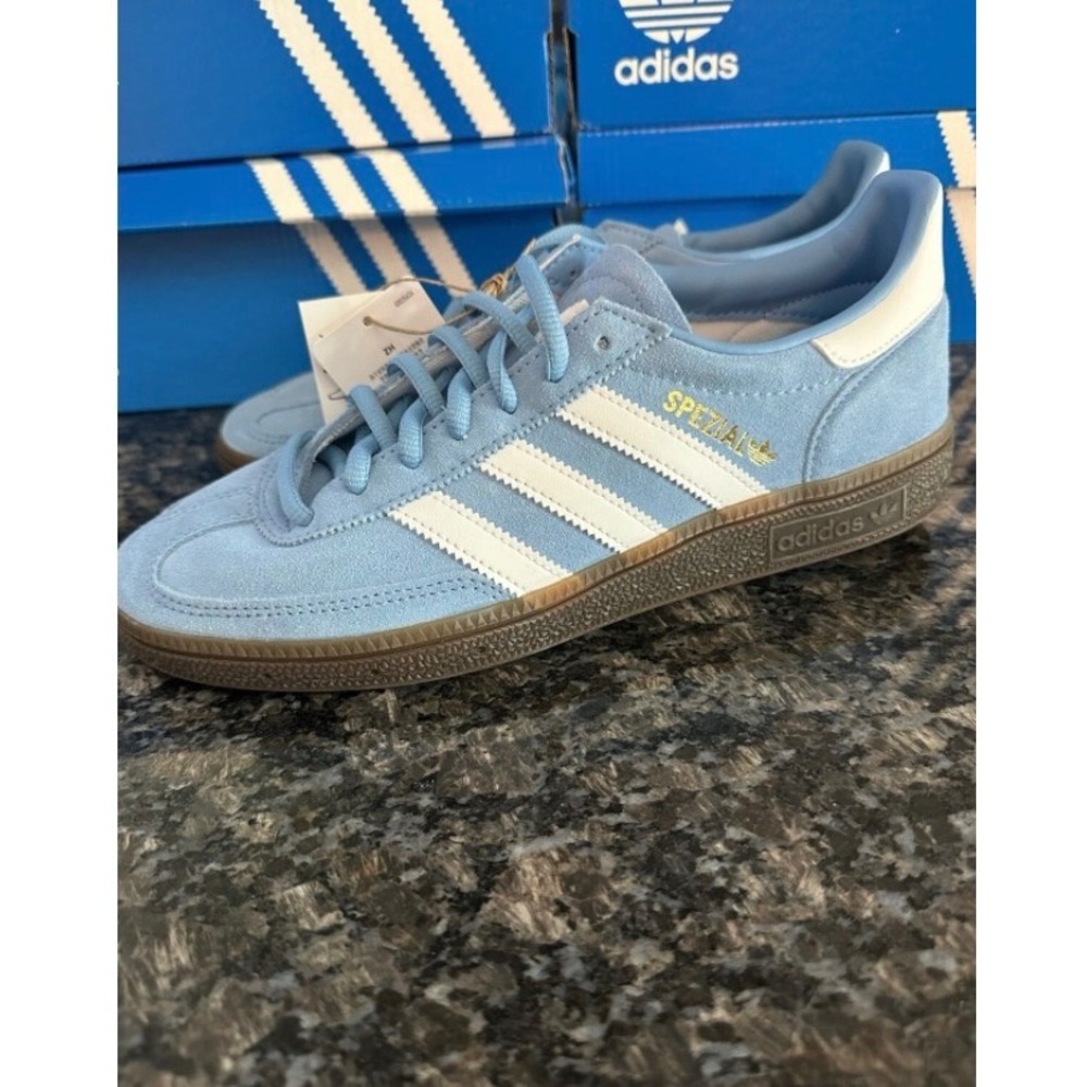 Adidas Handball Spezial Light Blue White Gum BD7632 Mens Size 8 Suede Sneakers
